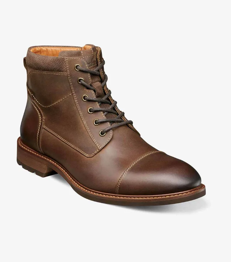 Florsheim Shoes Lodge Cap Toe Lace Boot Brown CH Size 14