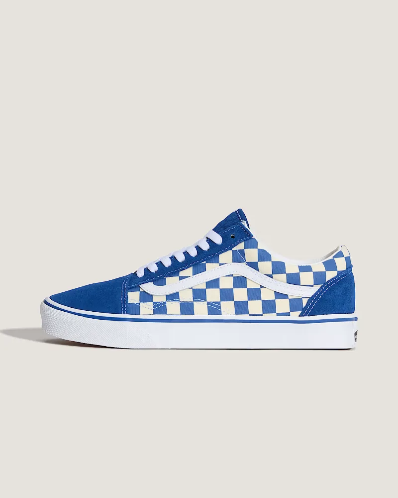 Vans - Chaussures Checkerboard Old Skool, Homme, Bleu, Taille: 46