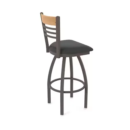 Eleanor 36in Swivel Extra Tall Bar Stool with Bronze Finish, Medium Back and Canter Iron Seat