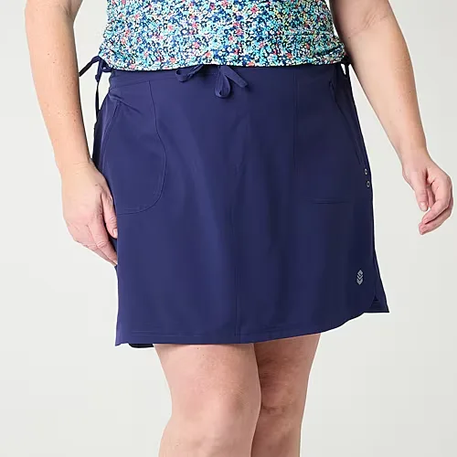 Free Country Womens Plus Swim Skirt, 3x, Blue