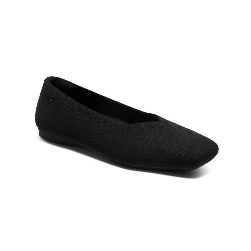Vivaia Women's Margot Square-Toe V-Cut Slip on Ballet Flats - Black