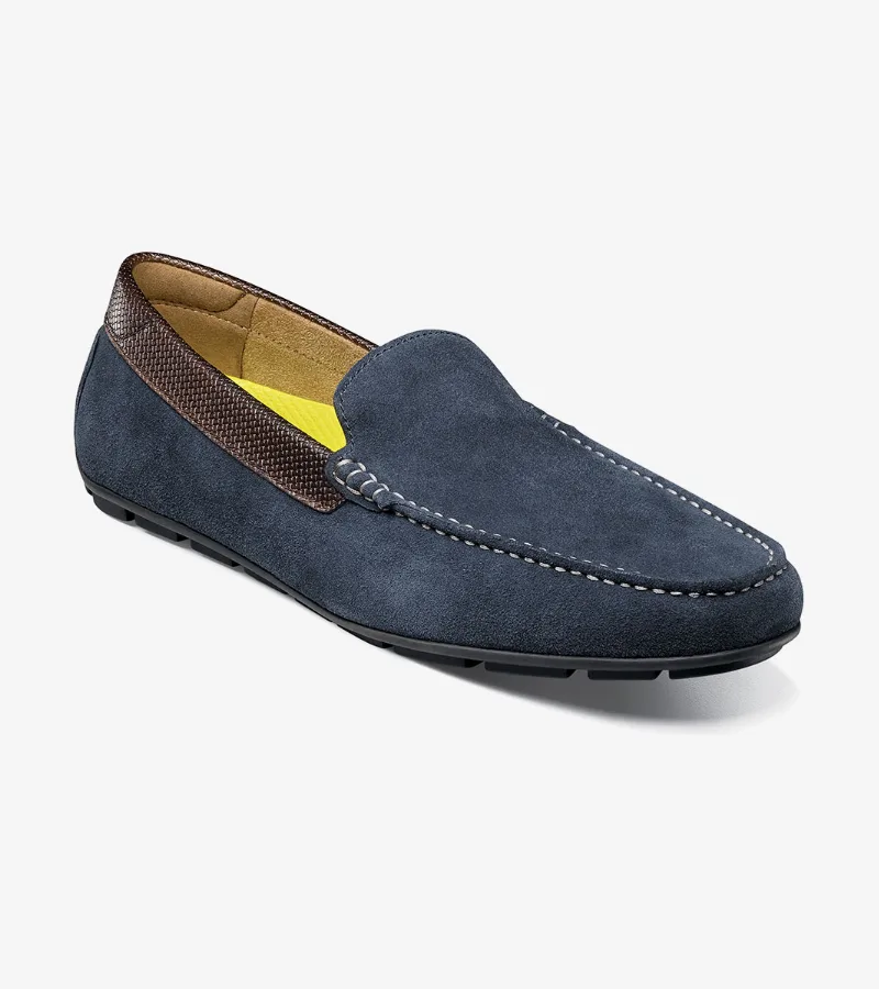 Florsheim Shoes Motor Moc Toe Venetian Driver Navy Brown Size 9.5
