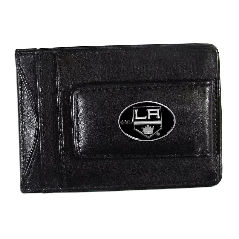 NHL Los Angeles Kings Black Leather Cash & Card Holder, Kgs Black