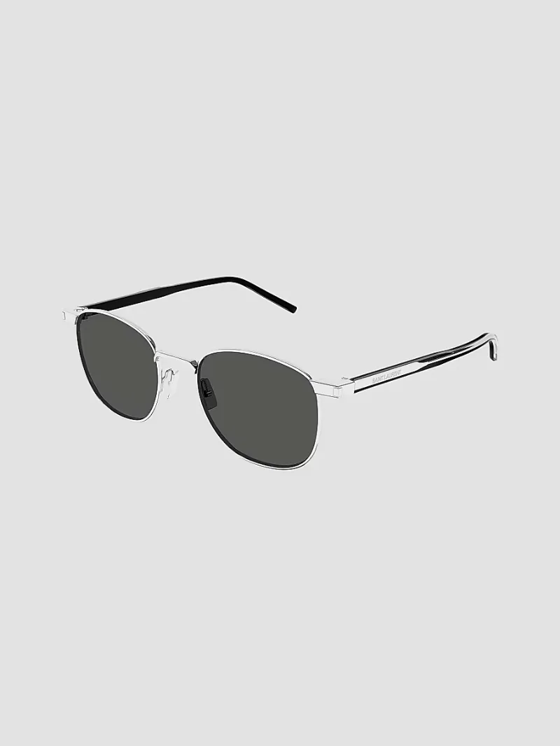 Saint Laurent Men's SL 747 51MM Panthos Sunglasses - Dark Grey Silver
