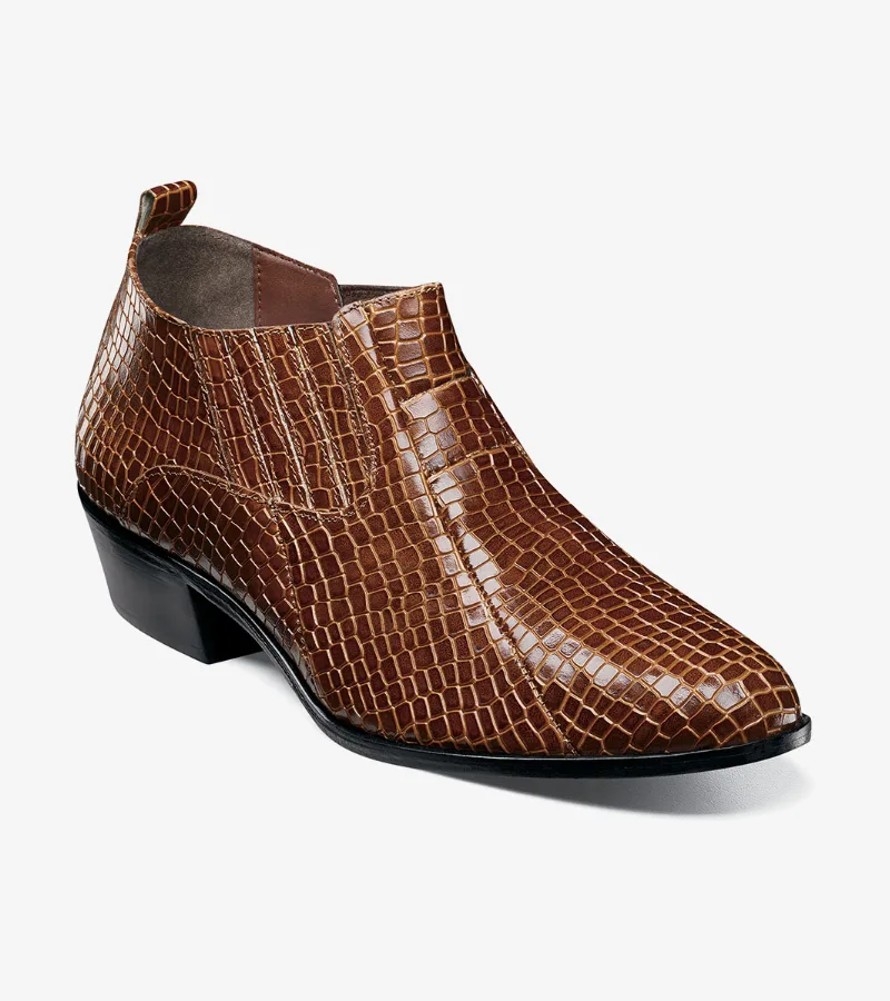 Stacy Adams Shoes Sandoval Cuban Heeled Boot Cognac Size 12