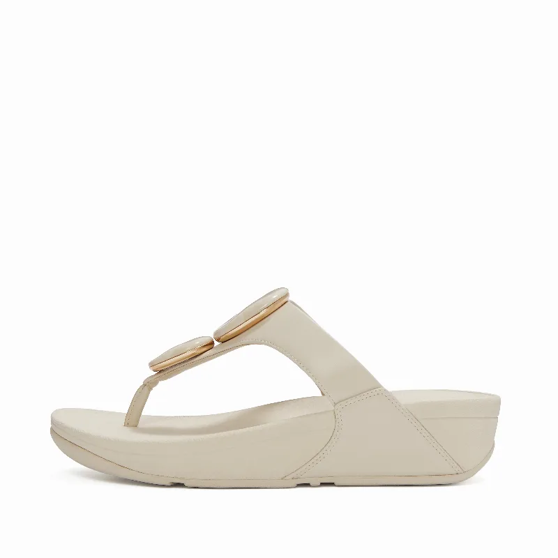 LULU Marbled-Stone Toe-Post Sandals