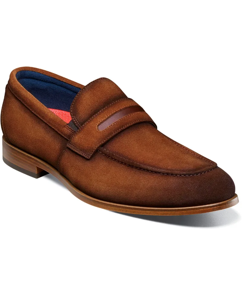 Stacy Adams Men's Burke Moc Toe Saddle Slip On Shoes - Copper