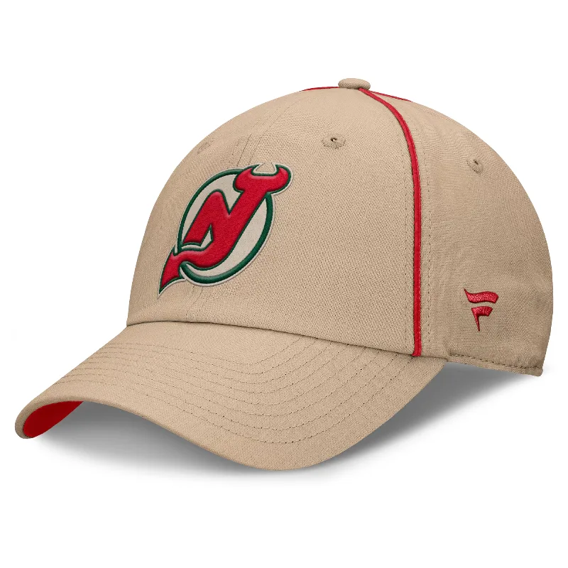 Men's Fanatics Tan New Jersey Devils Heritage Setoff Adjustable Hat