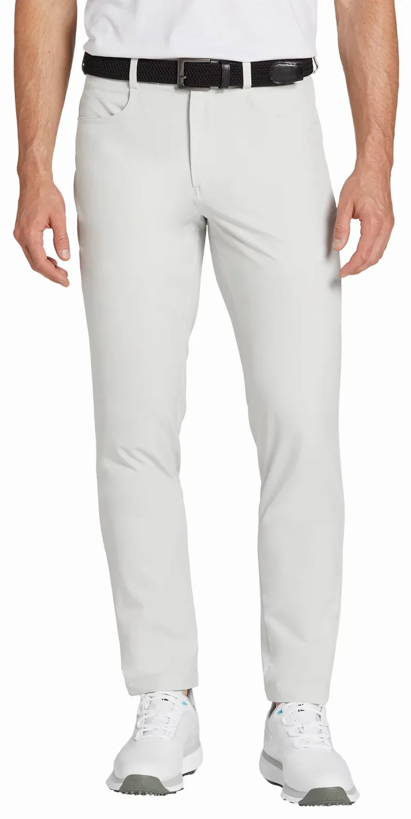 Walter Hagen Men's Performance 11 5 Pocket Slim Fit Golf Pants, Size 38, Light Grey