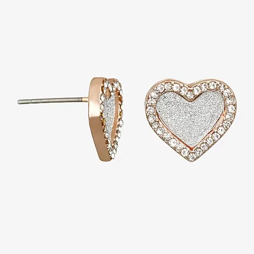Bijoux Bar Delicates 9.9mm Heart Stud Earrings, One Size, Multiple Colors