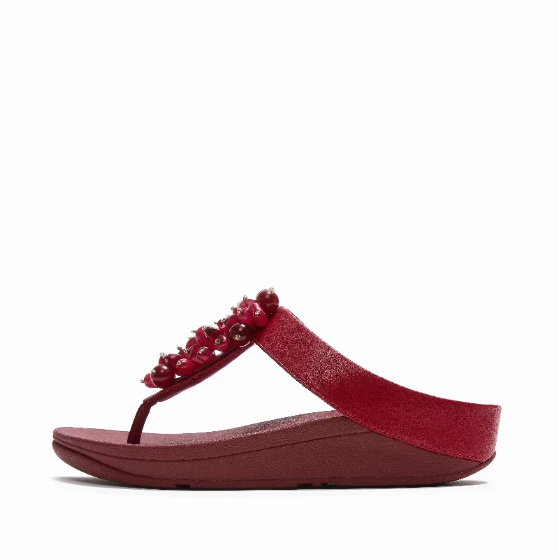 FINO Bead-Cluster Toe-Post Sandals