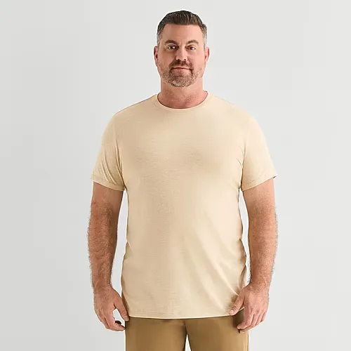 St. John's Bay Super Soft Mens Crew Neck Short Sleeve Quick Dry Big and Tall T-Shirt, 3x-large, Beige