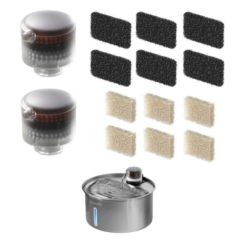 Pawspik Pureflow Max Stainless Steel Water Fountain Replacement Filters | PetSmart