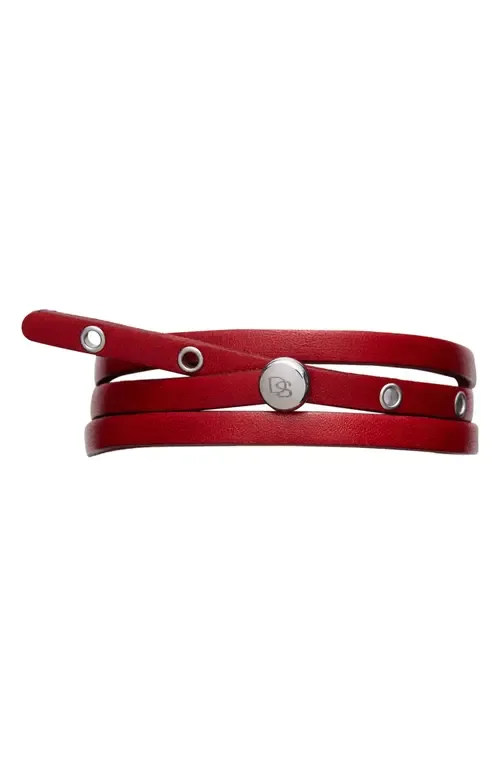 Degs & Sal Leather Wrap Bracelet in Red at Nordstrom
