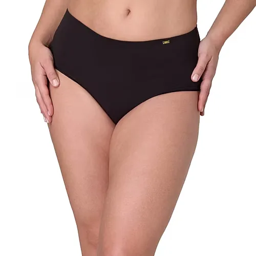 Bali Cotton Light Tummy Support Moisture Wicking Brief Panties Underwear DFLEBF, 6, Black