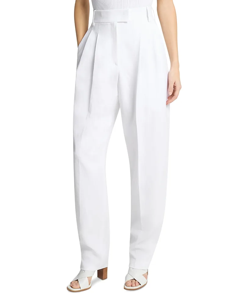 Michael Kors Collection Linen Pleated Pants
