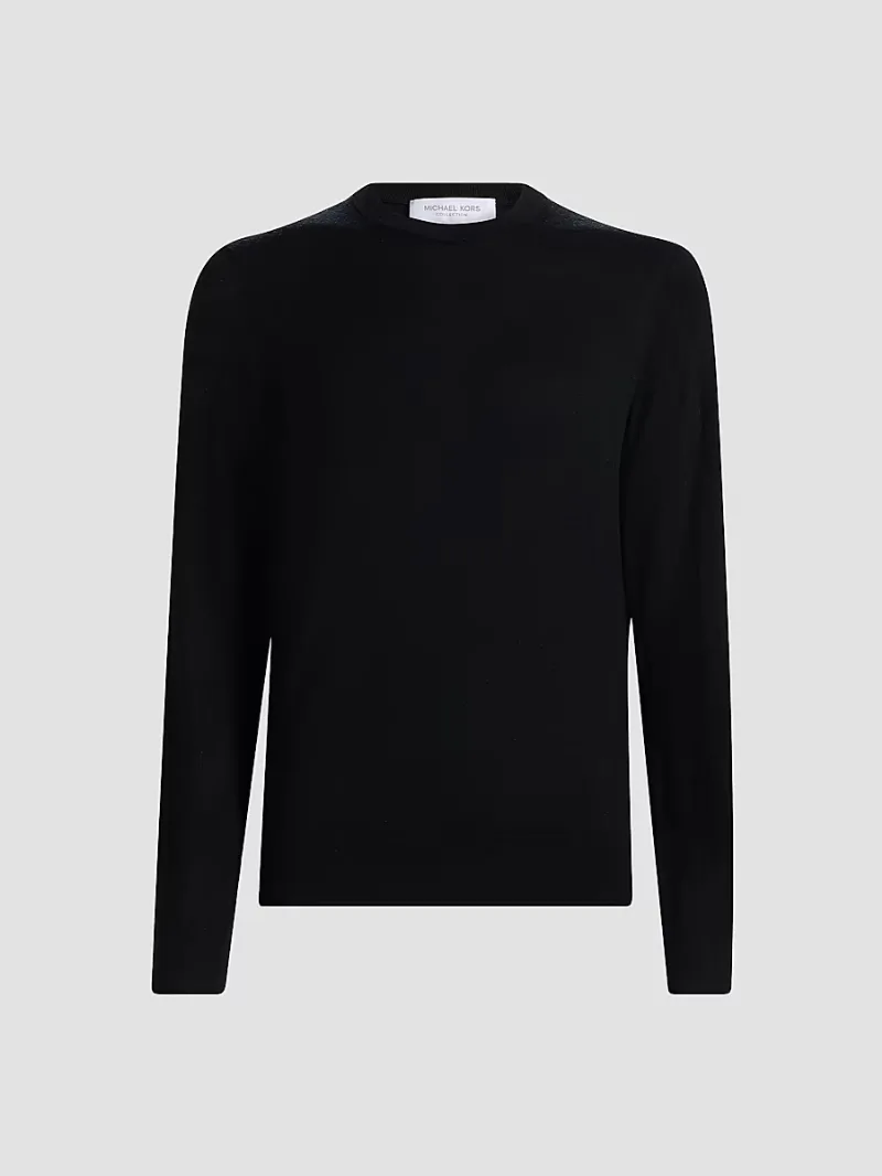 Women's Huddon Merino Wool-Blend Sweater - Black - Size Medium