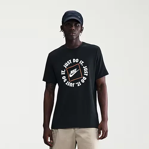 Nike Just Do It Mens Crew Neck Short Sleeve Classic Fit Graphic T-Shirt, X-large, Black