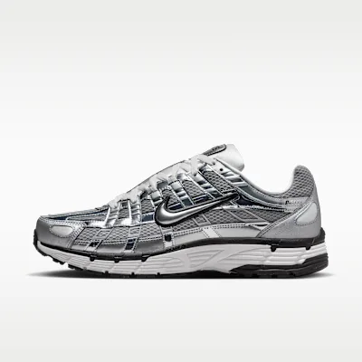 Nike P-6000 Shoes - Metallic Silver/Sail/Black/Metallic Silver - Size 3.5