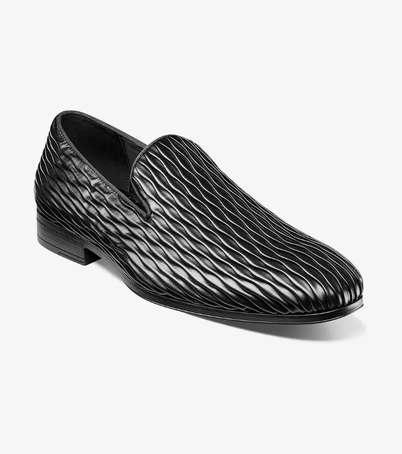 Stacy Adams Shoes Seismith Plain Toe Slip On Black Size 7