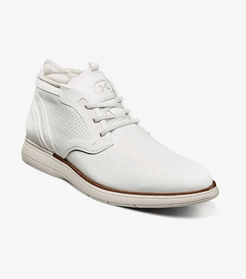 Stacy Adams Shoes Eastmont Plain Toe Elastic Lace Chukka Boot White Size 11
