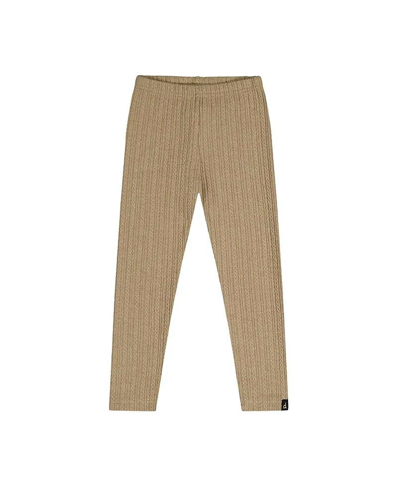 Deux par Deux Girls' Jacquard Ribbed Elastic Waist Leggings - Little Kid