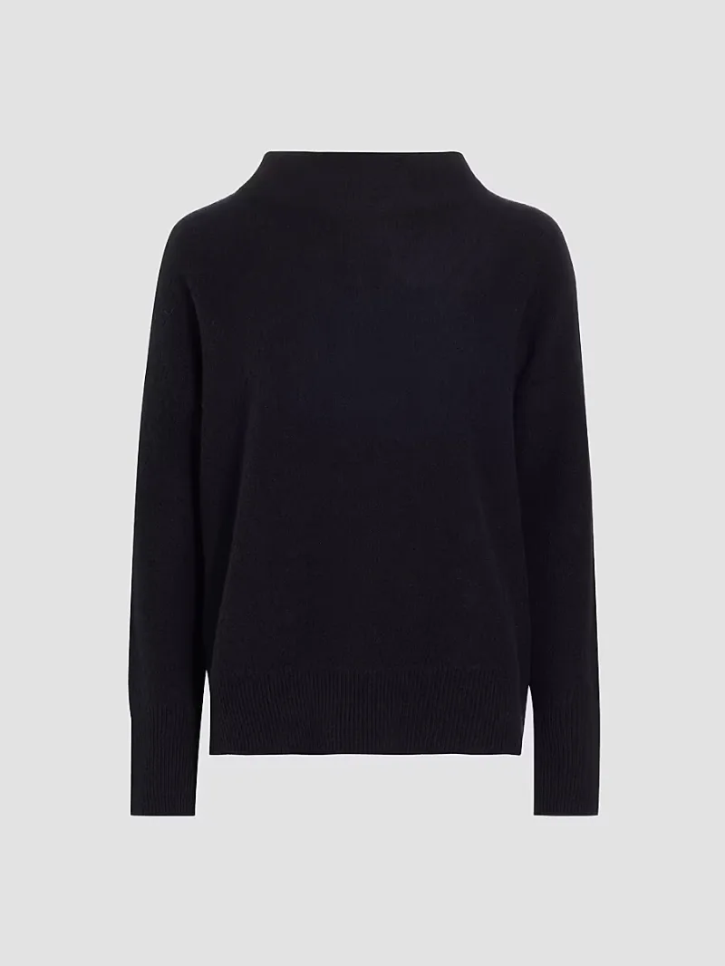 Women's Funnelneck Cashmere Sweater - Coastal Blue - Size XL