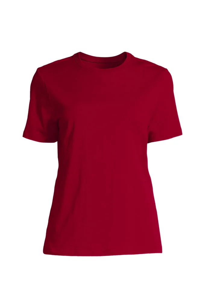 Women's Short Sleeve Feminine Fit Essential T-shirt - Lands' End - Red - S