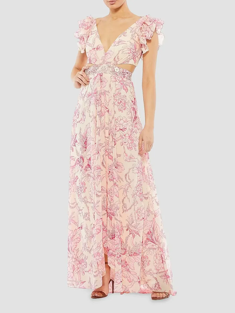 Women's Floral Gown - Pink Multi - Size 10