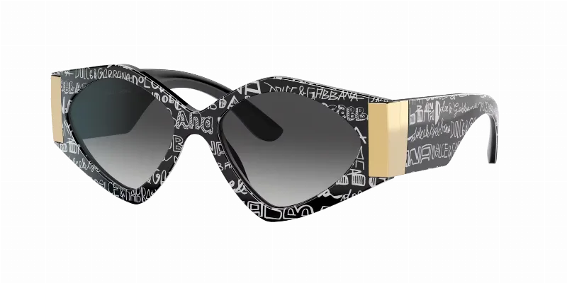 DOLCE&GABBANA Woman Sunglasses DG4396F  -  Frame color: Black Graffiti, Lens color: Grey Gradient Black