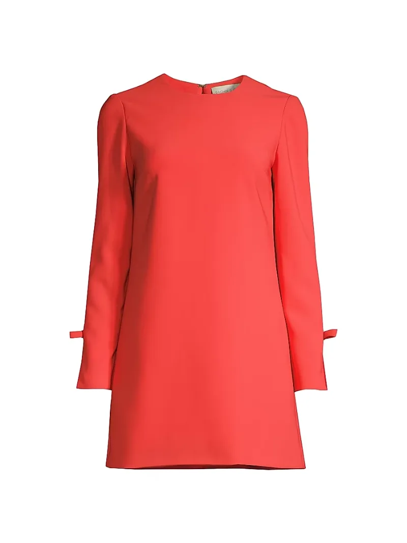 Women's Lily Long-Sleeve Shift Dress - Chili Red - Size 14