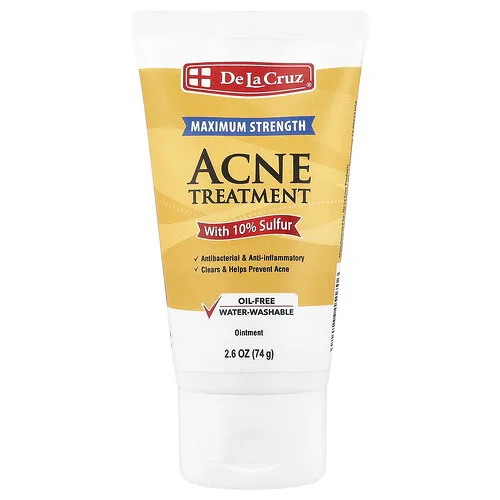 De La Cruz, Acne Treatment Ointment with 10% Sulfur, Maximum Strength, 2.6 oz (74 g)