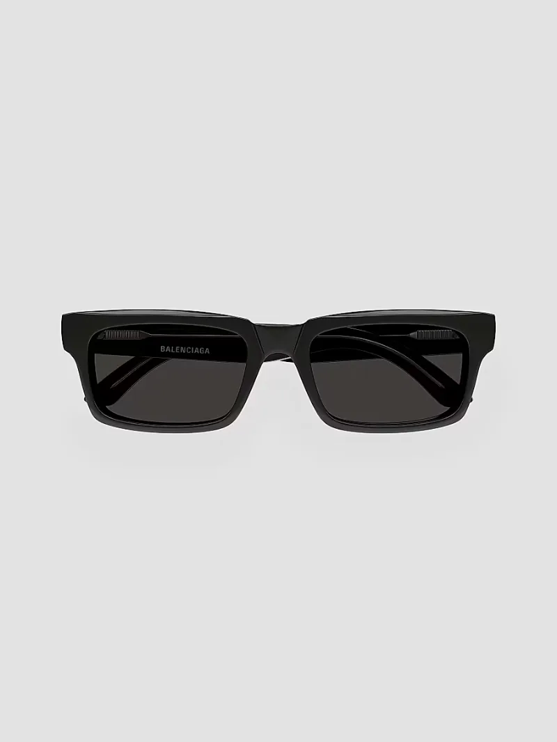 Balenciaga Men's Weekend 55MM Rectangular Sunglasses - Grey Dark Grey