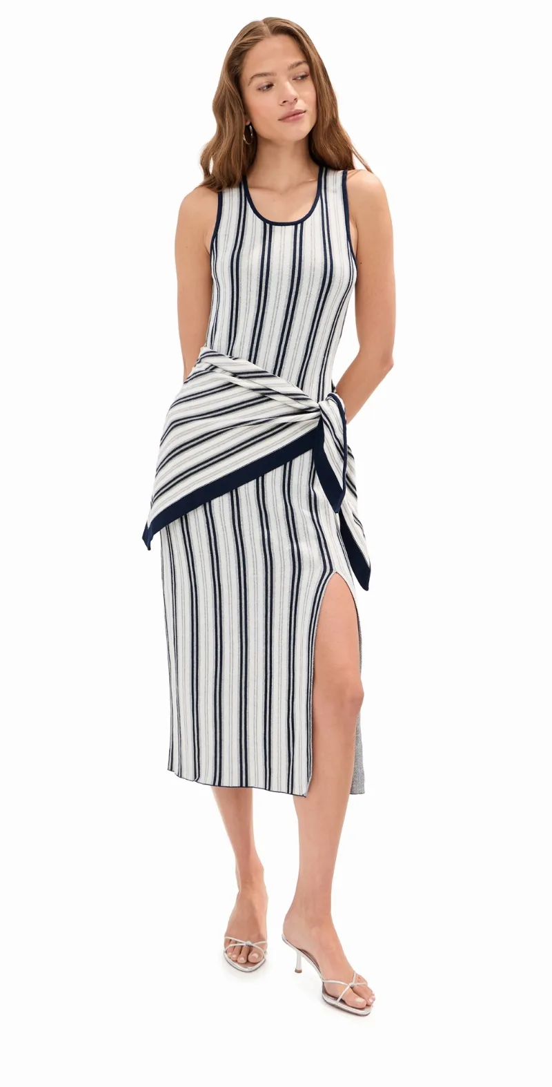 LE BOP Sasha Dress Ivory Stripe Multi XS