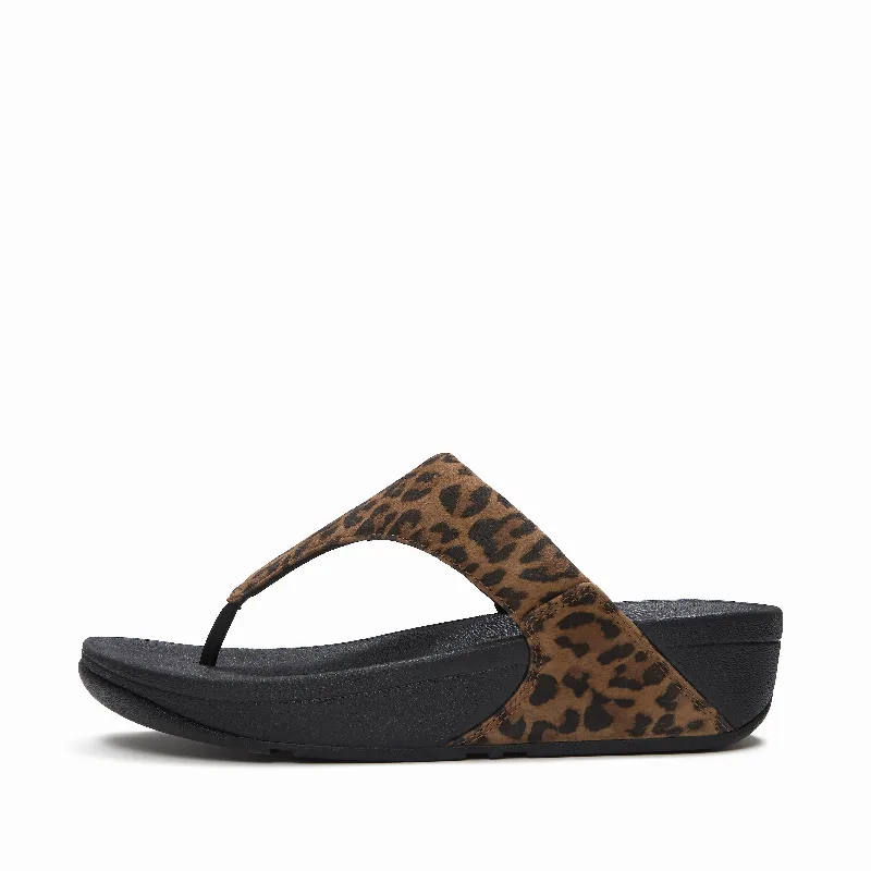 LULU Leopard Suede Toe-Post Sandals