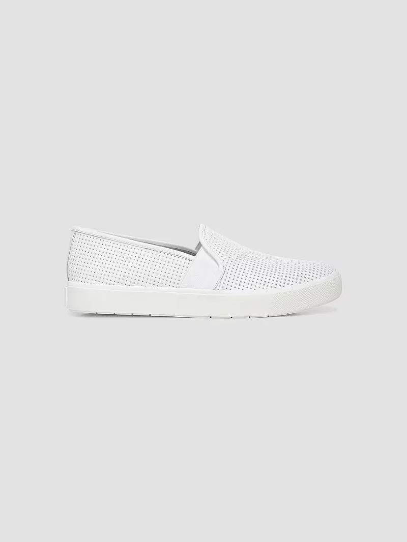 Vince Women's Blair Perforated Leather Slip-On Sneakers - White - Size 10