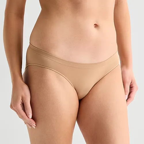 Ambrielle Seamless Bikini Panty, Large, Brown