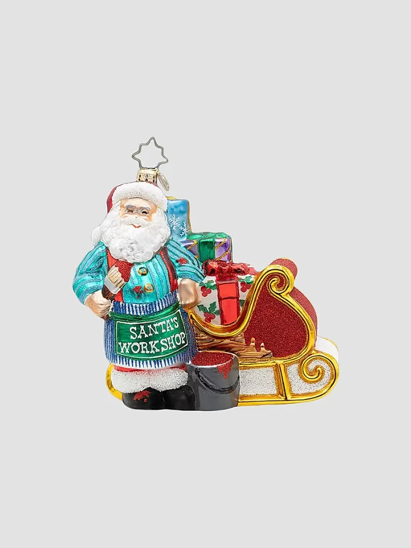 Christopher Radko American Santa Color Me Christmas! Glass Ornament
