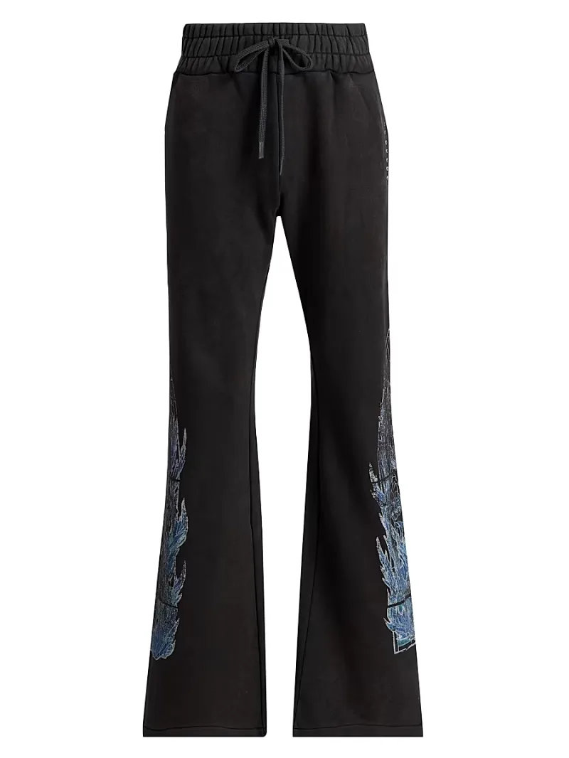 Who Decides War Men's Flame Glass Hardware Sweatpants - Coal - Size 36