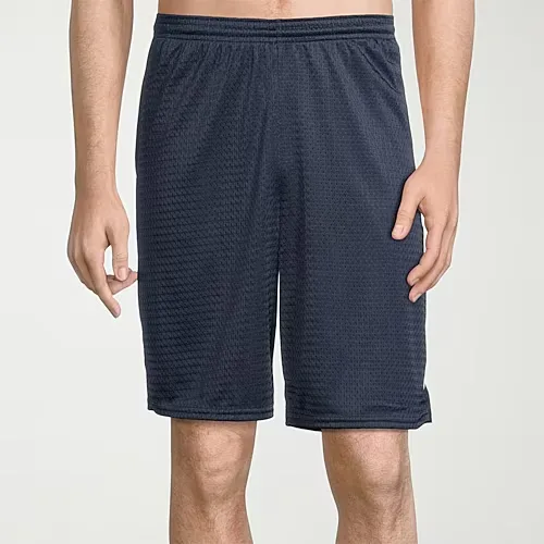 Champion Mens 8 1/2" Mid Rise Workout Shorts, Small, Blue