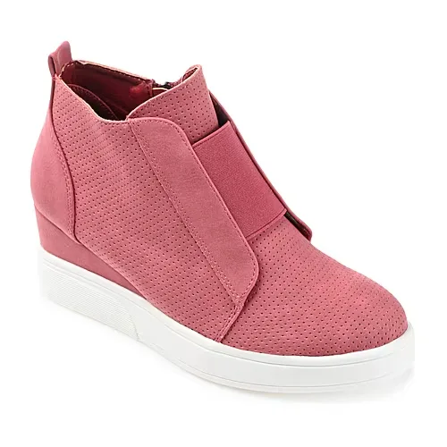 Journee Collection Womens Clara Wedge Sneaker, 7 1/2 Medium, Pink