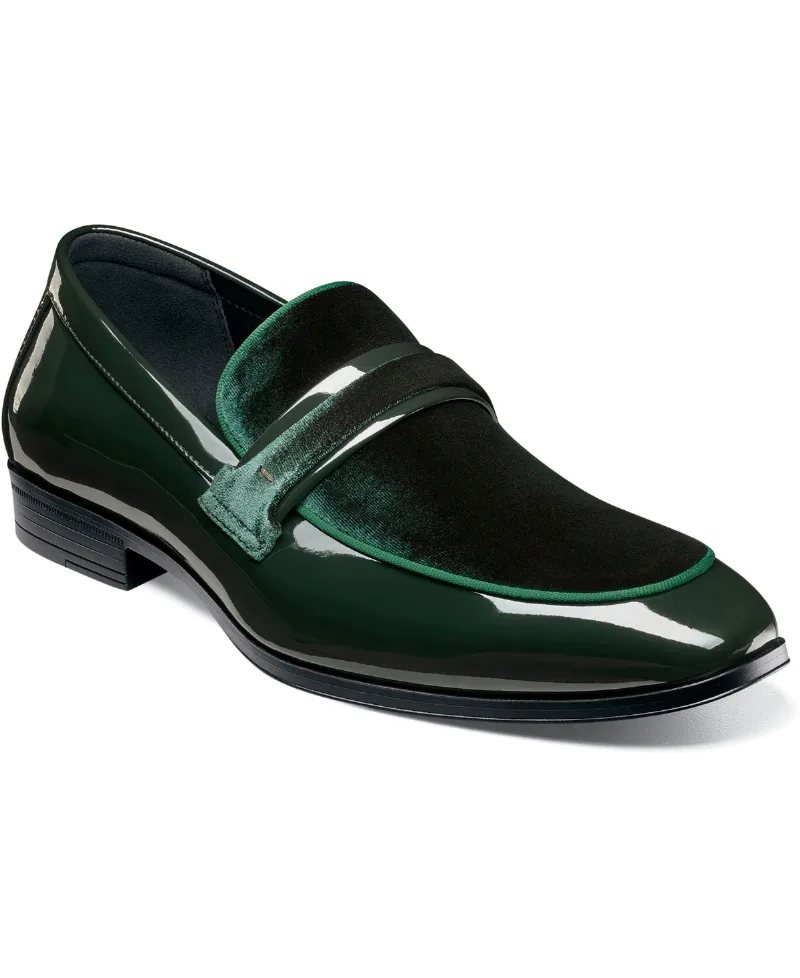 Stacy Adams Men's Spratley Moc Toe Saddle Slip On Loafer - Green