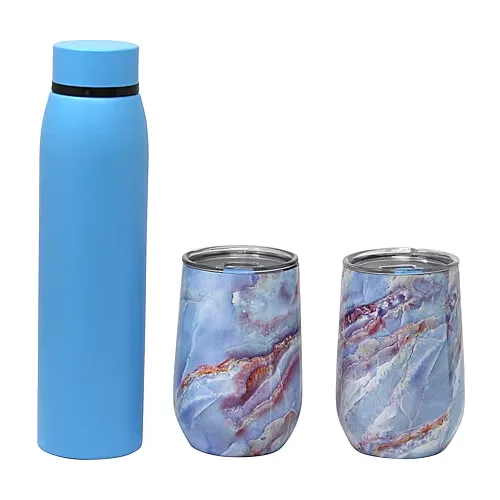 Wellness 3-pc. Insulated Canteen and Stemless Wine Set, One Size, Blue