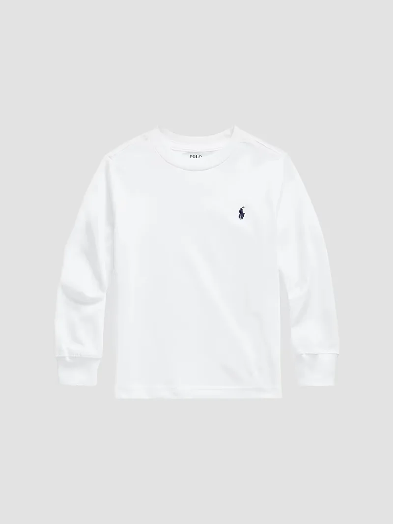 Polo Ralph Lauren Boy's Little Boy's & Boy's Cotton Jersey Long-Sleeve T-Shirt - White - Size 2