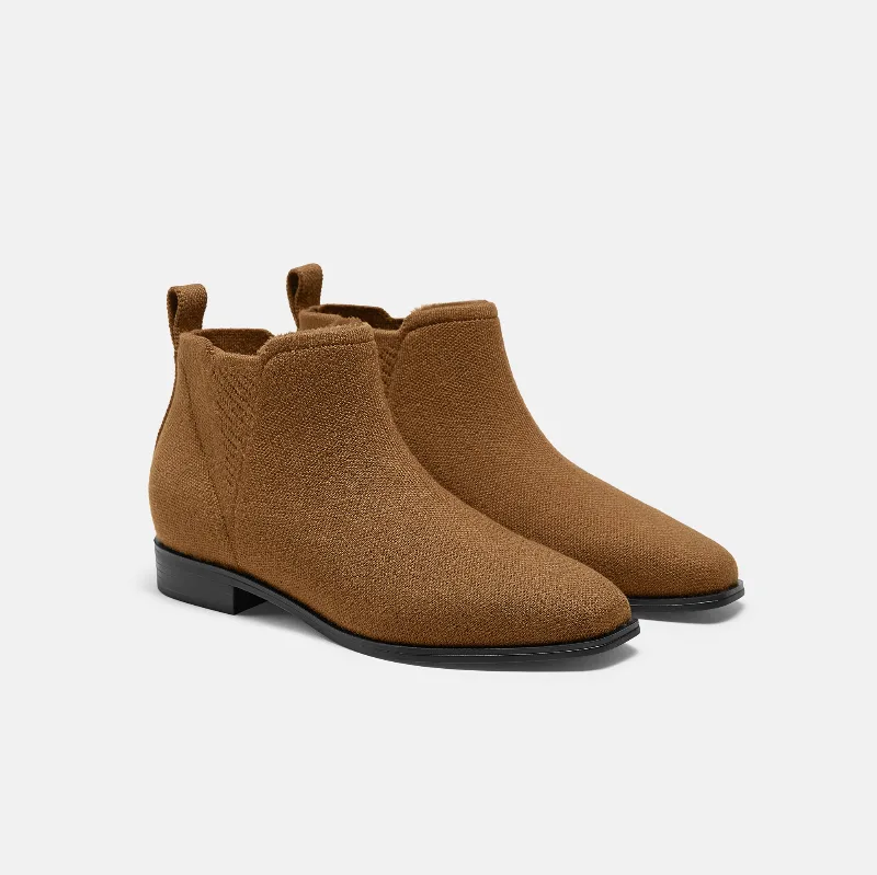 VIVAIA Square-Toe Slip-On Chelsea Boots-Winter Limited Edition (Ryan Slip-On)|CARAMEL WOOL WATER RPT|US 8