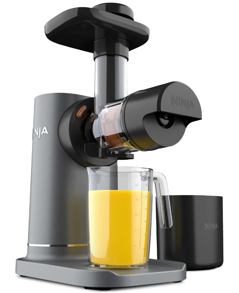Ninja NeverClog Cold Press Juicer, Powerful Slow Juicer, Total Pulp Control, Easy to Clean, Compact - JC151 - Charcoal