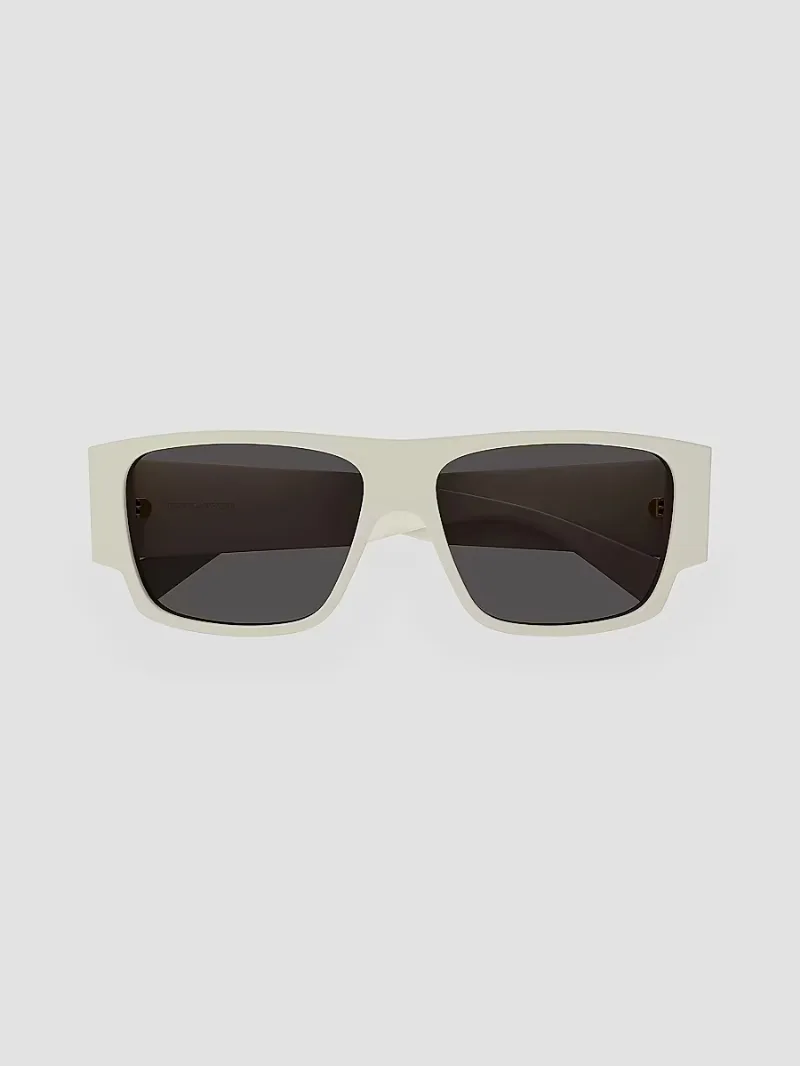 Bottega Veneta Men's Bold Triangle Stud BV1286S 57MM Square Sunglasses - White Grey