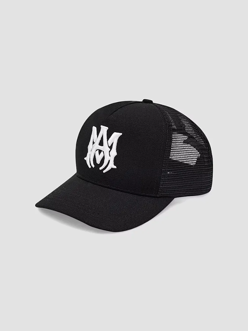 Amiri Men's MA Logo Trucker Hat - Black White