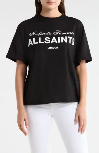 AllSaints Avril Graphic T-Shirt in Black at Nordstrom Rack, Size Large