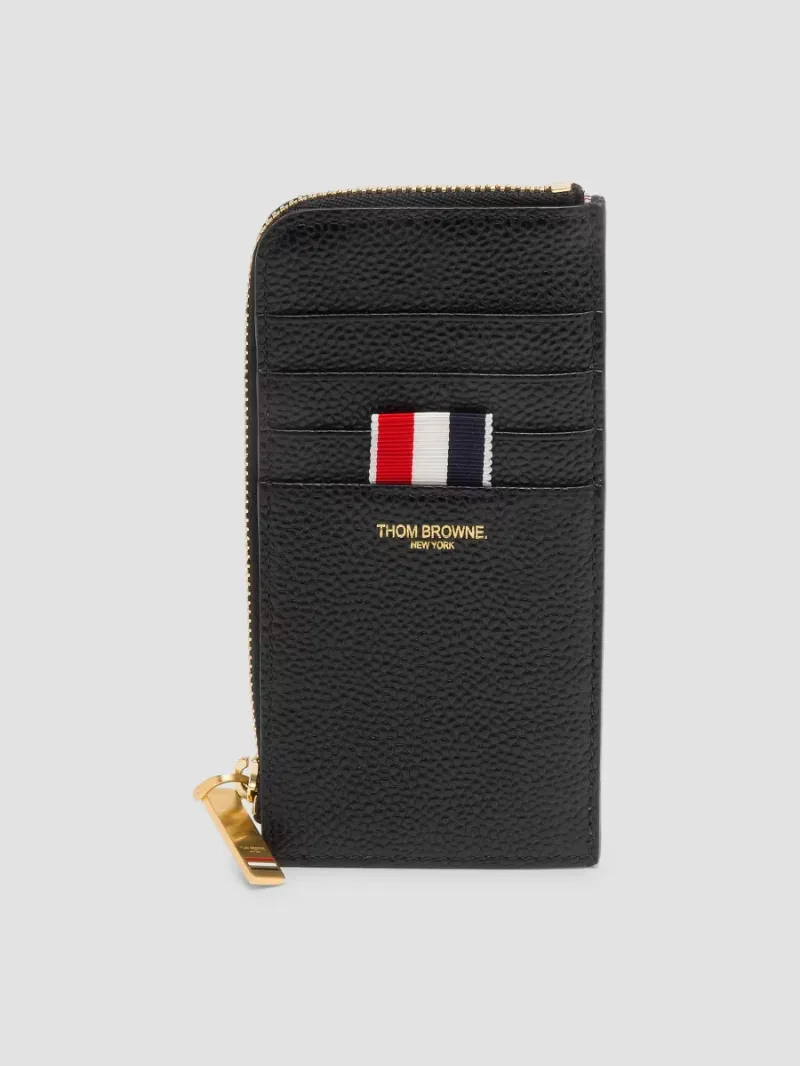 Thom Browne Men's ​Leather Card Case Wallet - Black